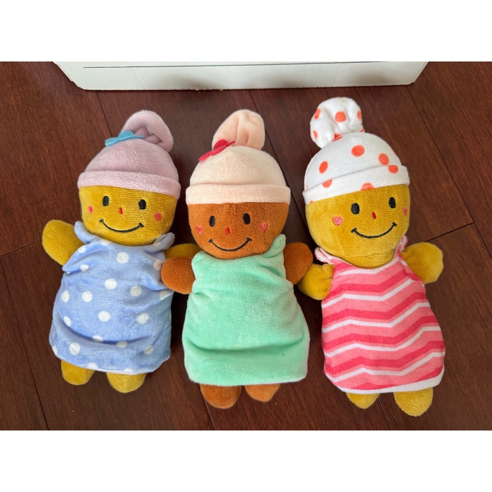 Fisher Price Brilliant Basics Baby Dolls Plush Set of 3 Blue Green Pink 9 Inch